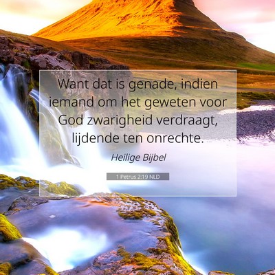 Picture 07 - 1 Petrus 2:19 NLD - Want dat is genade, indien iemand om het geweten - Bible Verse Picture