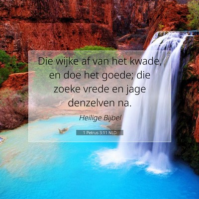 Picture 07 - 1 Petrus 3:11 NLD - Die wijke af van het kwade, en doe het goede; die - Bible Verse Picture