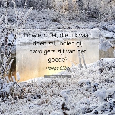 Picture 07 - 1 Petrus 3:13 NLD - En wie is het, die u kwaad doen zal, indien gij - Bible Verse Picture