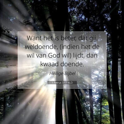 Picture 07 - 1 Petrus 3:17 NLD - Want het is beter, dat gij, weldoende, (indien - Bible Verse Picture