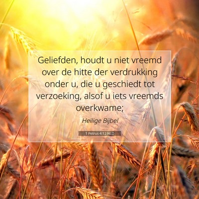 Picture 07 - 1 Petrus 4:12 NLD - Geliefden, houdt u niet vreemd over de hitte der - Bible Verse Picture