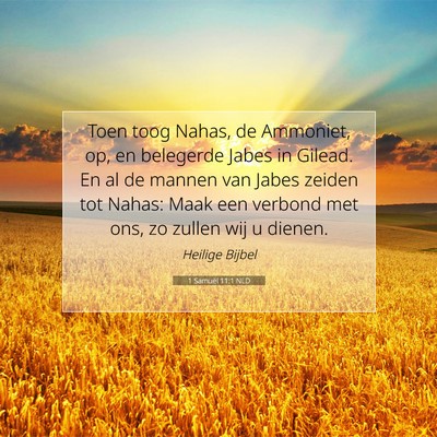 Picture 07 - 1 Samuël 11:1 NLD - Toen toog Nahas, de Ammoniet, op, en belegerde - Bible Verse Picture