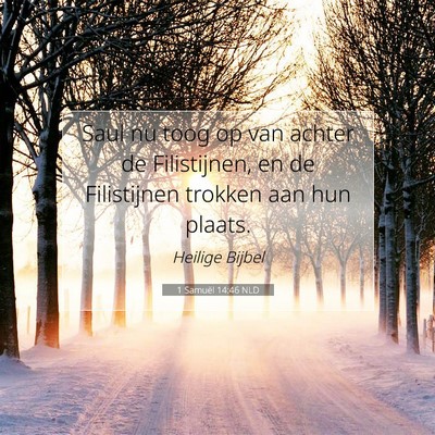 Picture 07 - 1 Samuël 14:46 NLD - Saul nu toog op van achter de Filistijnen, en de - Bible Verse Picture
