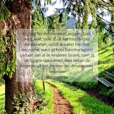 Picture 07 - 1 Samuël 15:6 NLD - En Saul liet den Kenieten zeggen: Gaat weg, - Bible Verse Picture