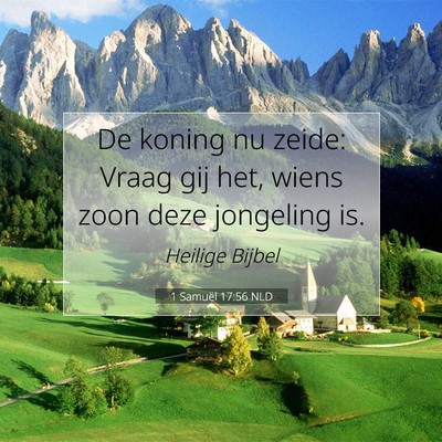Picture 07 - 1 Samuël 17:56 NLD - De koning nu zeide: Vraag gij het, wiens zoon - Bible Verse Picture