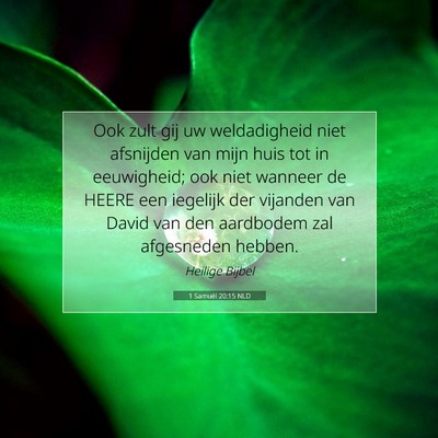 Picture 07 - 1 Samuël 20:15 NLD - Ook zult gij uw weldadigheid niet afsnijden van - Bible Verse Picture