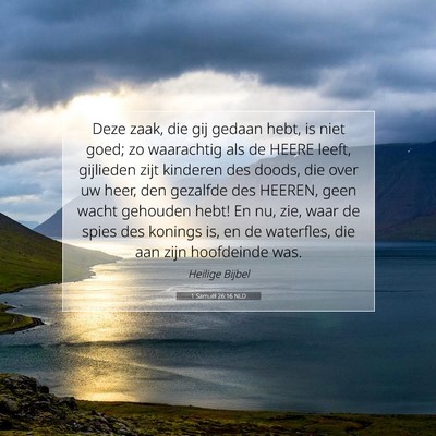 Picture 07 - 1 Samuël 26:16 NLD - Deze zaak, die gij gedaan hebt, is niet goed; zo - Bible Verse Picture
