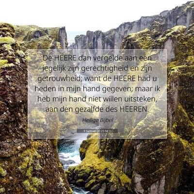Picture 07 - 1 Samuël 26:23 NLD - De HEERE dan vergelde aan een iegelijk zijn - Bible Verse Picture
