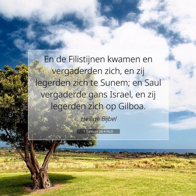 Picture 07 - 1 Samuël 28:4 NLD - En de Filistijnen kwamen en vergaderden zich, en - Bible Verse Picture