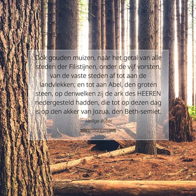Picture 07 - 1 Samuël 6:18 NLD - Ook gouden muizen, naar het getal van alle steden - Bible Verse Picture