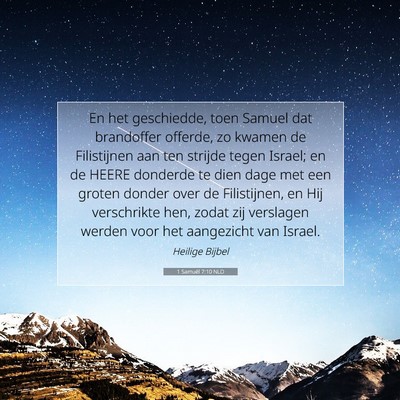 Picture 07 - 1 Samuël 7:10 NLD - En het geschiedde, toen Samuel dat brandoffer - Bible Verse Picture