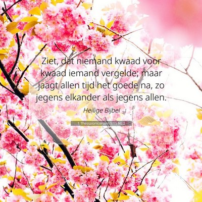 Picture 07 - 1 Thessalonicenzen 5:15 NLD - Ziet, dat niemand kwaad voor kwaad iemand - Bible Verse Picture