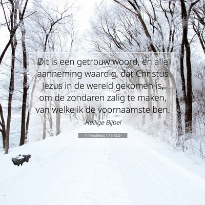 Picture 07 - 1 Timotheüs 1:15 NLD - Dit is een getrouw woord, en alle aanneming - Bible Verse Picture