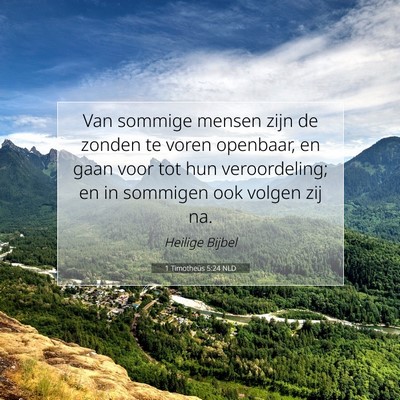 Picture 07 - 1 Timotheüs 5:24 NLD - Van sommige mensen zijn de zonden te voren - Bible Verse Picture