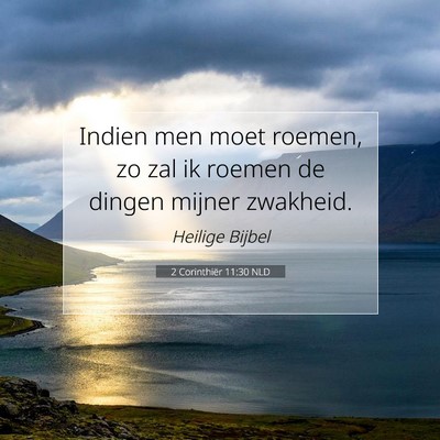 Picture 07 - 2 Corinthiër 11:30 NLD - Indien men moet roemen, zo zal ik roemen de - Bible Verse Picture