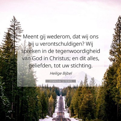 Picture 07 - 2 Corinthiër 12:19 NLD - Meent gij wederom, dat wij ons bij u - Bible Verse Picture