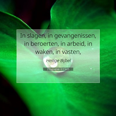 Picture 07 - 2 Corinthiër 6:5 NLD - In slagen, in gevangenissen, in beroerten, in - Bible Verse Picture