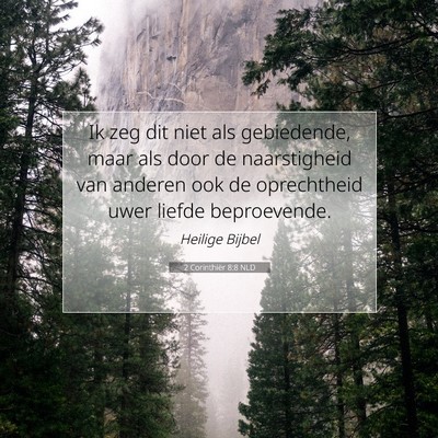 Picture 07 - 2 Corinthiër 8:8 NLD - Ik zeg dit niet als gebiedende, maar als door de - Bible Verse Picture