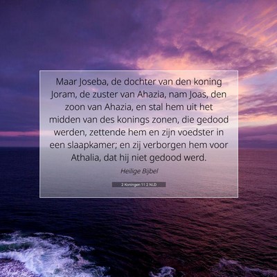 Picture 07 - 2 Koningen 11:2 NLD - Maar Joseba, de dochter van den koning Joram, de - Bible Verse Picture