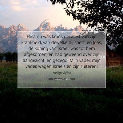 Picture 07 - 2 Koningen 13:14 NLD - Elisa nu was krank geweest van zijn krankheid, - Bible Verse Picture