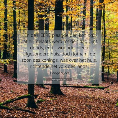 Picture 07 - 2 Koningen 15:5 NLD - En de HEERE plaagde den koning, dat hij melaats - Bible Verse Picture