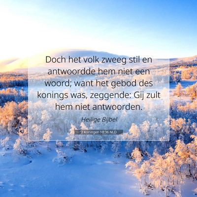 Picture 07 - 2 Koningen 18:36 NLD - Doch het volk zweeg stil en antwoordde hem niet - Bible Verse Picture