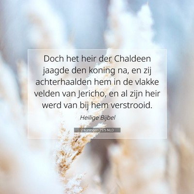 Picture 07 - 2 Koningen 25:5 NLD - Doch het heir der Chaldeen jaagde den koning na, - Bible Verse Picture