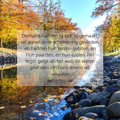 Picture 07 - 2 Koningen 7:7 NLD - Derhalve hadden zij zich opgemaakt, en waren in - Bible Verse Picture