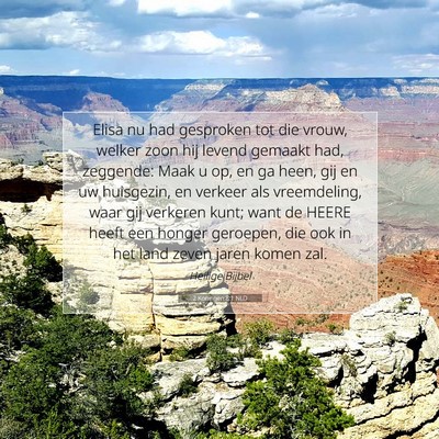 Picture 07 - 2 Koningen 8:1 NLD - Elisa nu had gesproken tot die vrouw, welker zoon - Bible Verse Picture