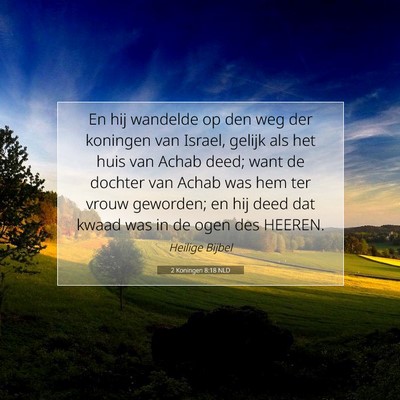 Picture 07 - 2 Koningen 8:18 NLD - En hij wandelde op den weg der koningen van - Bible Verse Picture