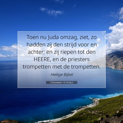 Picture 07 - 2 Kronieken 13:14 NLD - Toen nu Juda omzag, ziet, zo hadden zij den - Bible Verse Picture