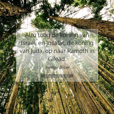 Picture 07 - 2 Kronieken 18:28 NLD - Alzo toog de koning van Israel, en Josafat, de - Bible Verse Picture