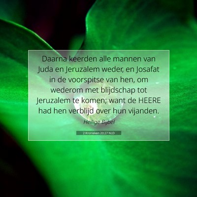 Picture 07 - 2 Kronieken 20:27 NLD - Daarna keerden alle mannen van Juda en Jeruzalem - Bible Verse Picture