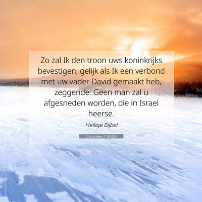 Picture 07 - 2 Kronieken 7:18 NLD - Zo zal Ik den troon uws koninkrijks bevestigen, - Bible Verse Picture