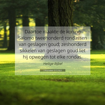 Picture 07 - 2 Kronieken 9:15 NLD - Daartoe maakte de koning Salomo tweehonderd - Bible Verse Picture