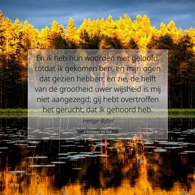 Picture 07 - 2 Kronieken 9:6 NLD - En ik heb hun woorden niet geloofd, totdat ik - Bible Verse Picture