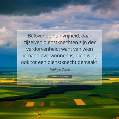 Picture 07 - 2 Petrus 2:19 NLD - Belovende hun vrijheid, daar zijzelven - Bible Verse Picture