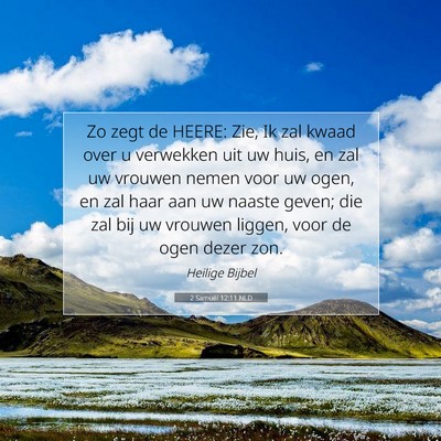 Picture 07 - 2 Samuël 12:11 NLD - Zo zegt de HEERE: Zie, Ik zal kwaad over u - Bible Verse Picture