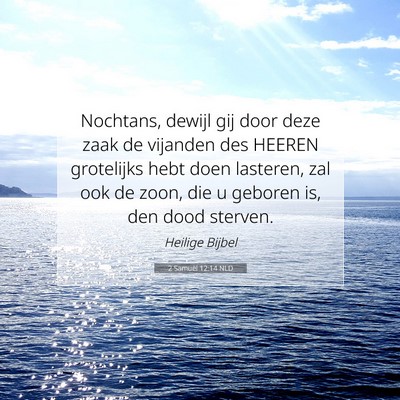 Picture 07 - 2 Samuël 12:14 NLD - Nochtans, dewijl gij door deze zaak de vijanden - Bible Verse Picture