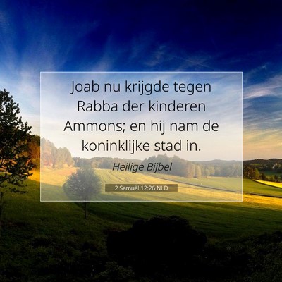 Picture 07 - 2 Samuël 12:26 NLD - Joab nu krijgde tegen Rabba der kinderen Ammons; - Bible Verse Picture