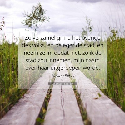 Picture 07 - 2 Samuël 12:28 NLD - Zo verzamel gij nu het overige des volks, en - Bible Verse Picture