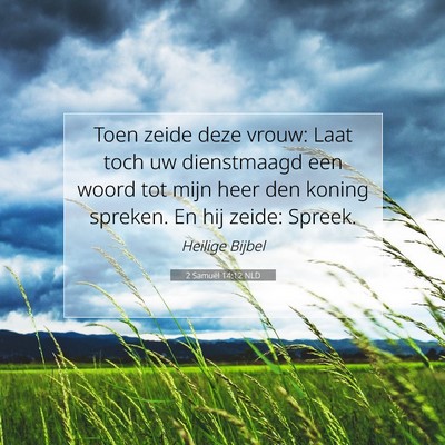 Picture 07 - 2 Samuël 14:12 NLD - Toen zeide deze vrouw: Laat toch uw dienstmaagd - Bible Verse Picture