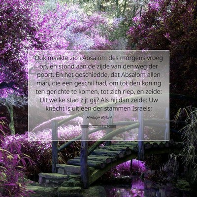 Picture 07 - 2 Samuël 15:2 NLD - Ook maakte zich Absalom des morgens vroeg op, en - Bible Verse Picture