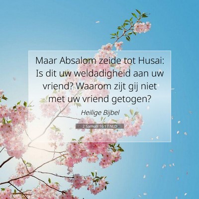 Picture 07 - 2 Samuël 16:17 NLD - Maar Absalom zeide tot Husai: Is dit uw - Bible Verse Picture