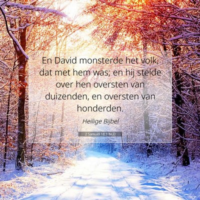 Picture 07 - 2 Samuël 18:1 NLD - En David monsterde het volk, dat met hem was; en - Bible Verse Picture