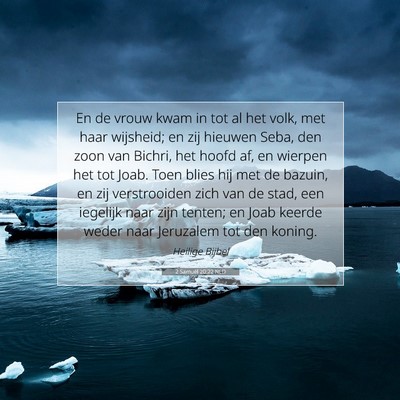 Picture 07 - 2 Samuël 20:22 NLD - En de vrouw kwam in tot al het volk, met haar - Bible Verse Picture