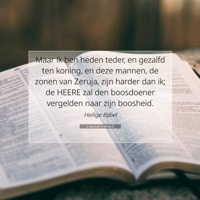 Picture 07 - 2 Samuël 3:39 NLD - Maar ik ben heden teder, en gezalfd ten koning, - Bible Verse Picture