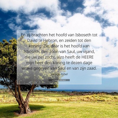 Picture 07 - 2 Samuël 4:8 NLD - En zij brachten het hoofd van Isboseth tot David - Bible Verse Picture