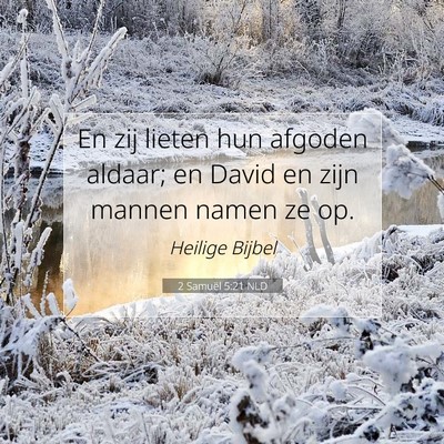 Picture 07 - 2 Samuël 5:21 NLD - En zij lieten hun afgoden aldaar; en David en - Bible Verse Picture