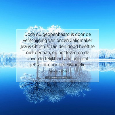 Picture 07 - 2 Timotheüs 1:10 NLD - Doch nu geopenbaard is door de verschijning van - Bible Verse Picture